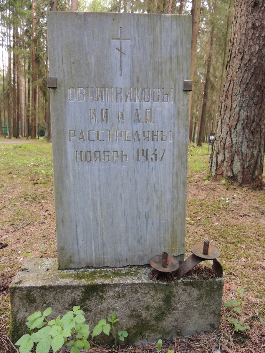 Символическое надгробие И. И. и А. И. Овчинниковых. Фото 18.05.2017