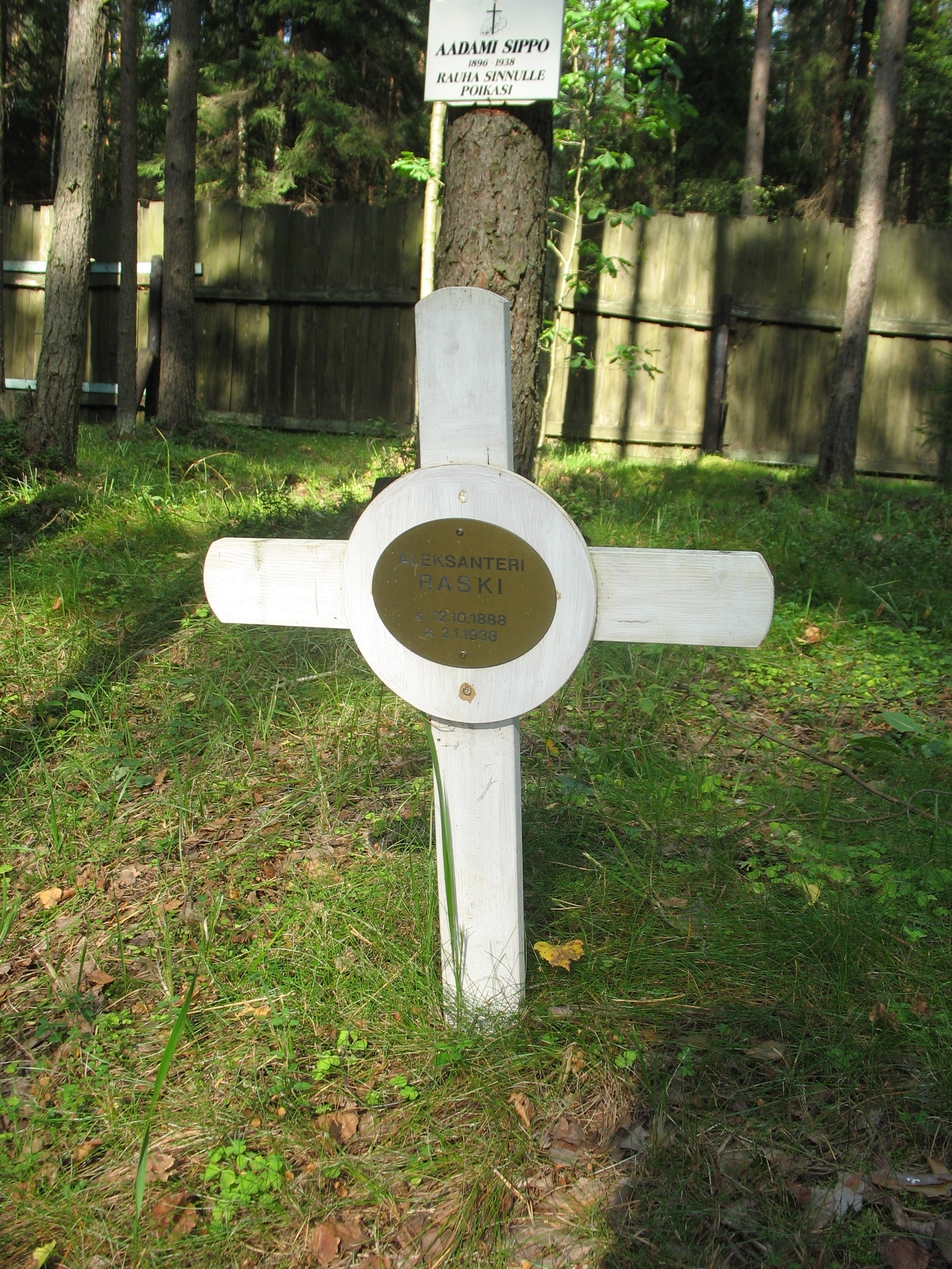 Памятный крест А. М. Раски. Фото 23.08.2007