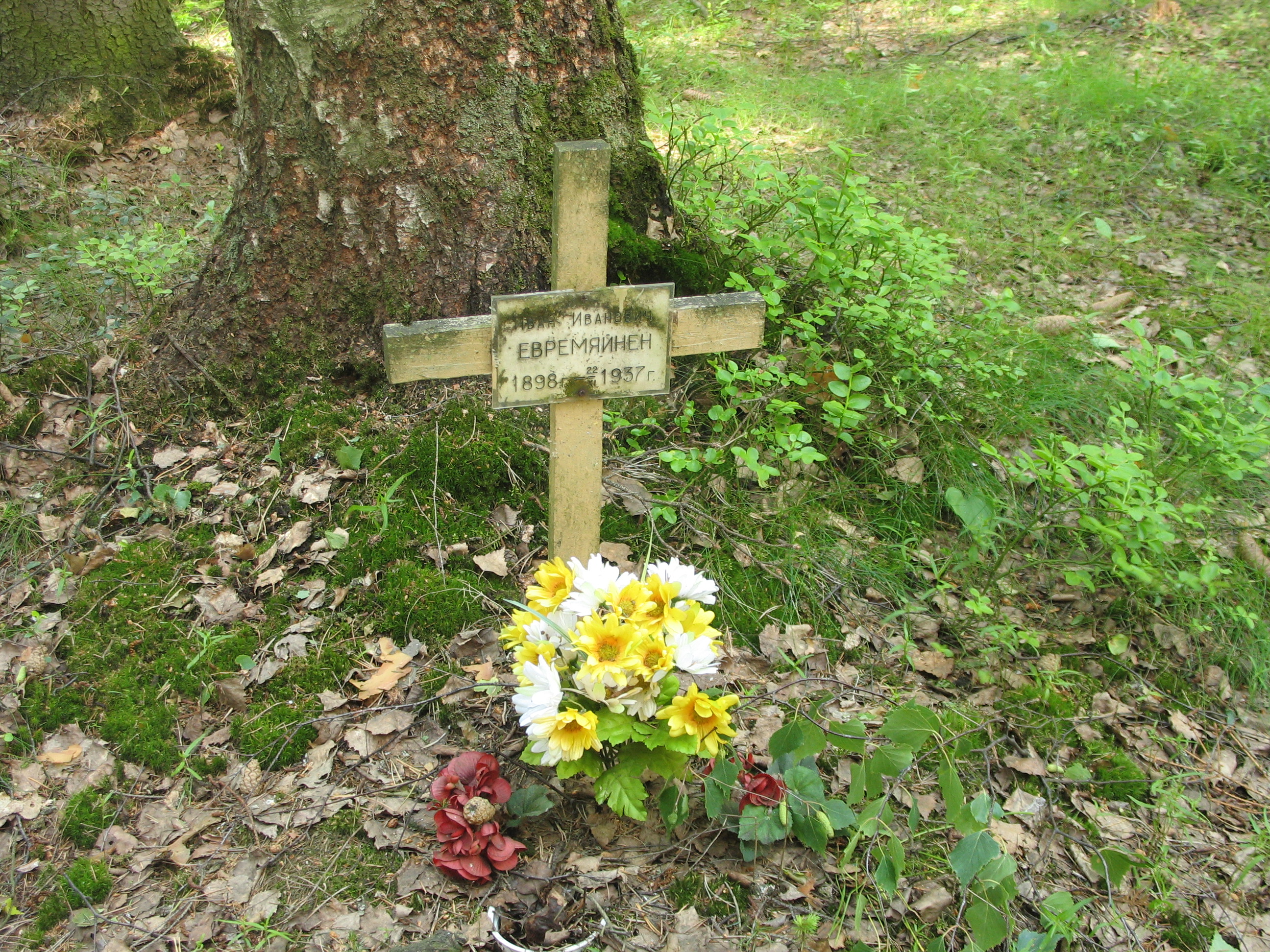 Памятный крест И. И. Евремяйнену (в настоящее время утрачен). Фото 15.06.2007