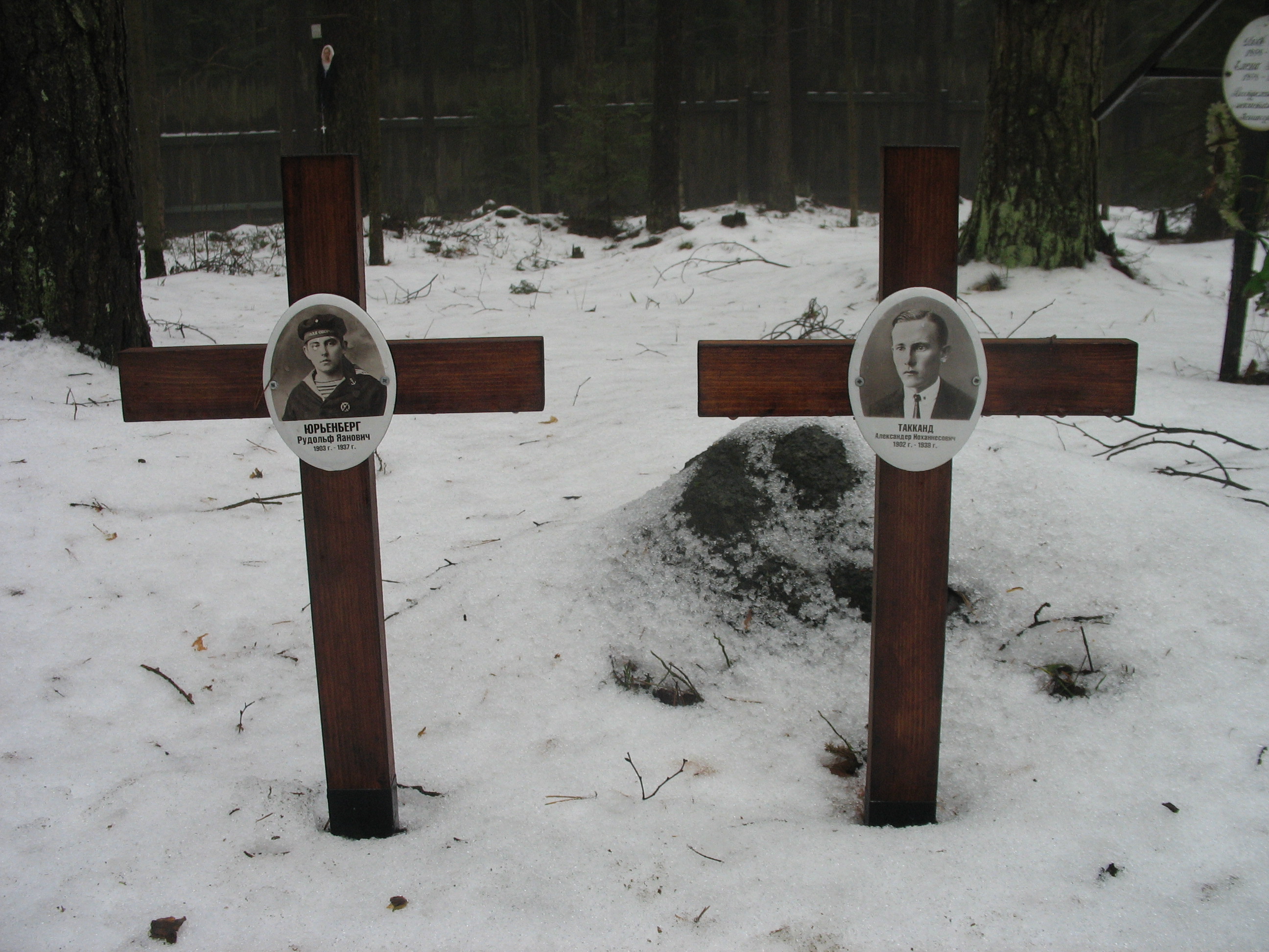 Памятный крест Р. И. Юренбергу. Фото 10.02.2008